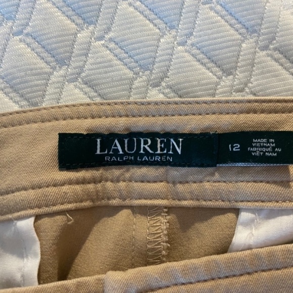 Ralph Lauren Mid Rise Cotton Stretch Pant Size 12 EUC Tan - Picture 4 of 14